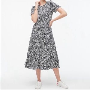 J. Crew Puff Sleeve Tier Midi Dress Size Small NWT